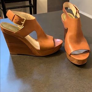 9.5 size MICHAEL Michael Kors leather wedges.